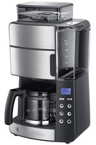 Russell Hobbs 25610-56 Grind & Brew Zaman Ayarlı Paslanmaz Çelik Filtreli Karaf 1.25 L Hazne Kapasiteli 10 Fincan 1000 W Siyah Filtre Kahve Makinesi