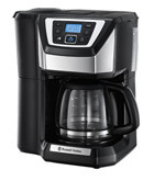 Russell Hobbs 22000-56 Victory Grind & Brew Zaman Ayarlı Paslanmaz Çelik Filtreli Karaf 1.25 L Hazne Kapasiteli 12 Fincan 1025 W Siyah Filtre Kahve Makinesi