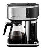 Russell Hobbs 26230-56 Zaman Ayarlı Paslanmaz Çelik Filtreli Karaf 1.25 L Hazne Kapasiteli 10 Fincan Süt Köpürtücülü Akıllı 1500 W Siyah Filtre Kahve Makinesi