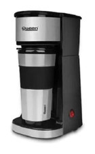 Queen QC 039SI Preston Paslanmaz Çelik Filtreli Bardaklı 0.45 L Hazne Kapasiteli 1 Fincan Mini 750 W İnox Filtre Kahve Makinesi