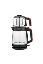 Aura Dem Cam Demlikli 2200 W Işıklı Cam Gövdeli İnox Çay Makinesi