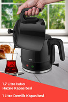 Evia Çayzade Çelik Demlikli 2200 W Işıklı Çelik Gövdeli Krem Retro Çay Makinesi