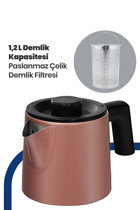 Karaca 1501 Cam Demlikli 1500 W Plastik Gövdeli Krem Turkuaz Çay Makinesi