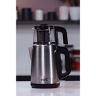 Nell Intense Çelik Demlikli 1650 W Işıklı Çelik Gövdeli İnox Retro Çay Makinesi