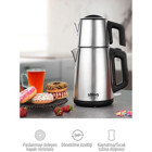 Stilevs Çays Otomatik Çelik Demlikli 1650 W Işıklı Çelik Gövdeli Rose Gold Retro Çay Makinesi