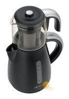 Arzum AR 3136 Teamond Cam Demlikli 1800 W Işıklı Cam Gövdeli Siyah Çay Makinesi
