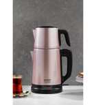Schafer Teelike Otomatik Çelik Demlikli 1800 W Işıklı Çelik Gövdeli Rose Gold Retro Çay Makinesi