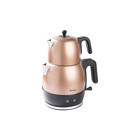 Tantitoni Otomatik Çelik Demlikli 2200 W Işıklı Çelik Gövdeli Rose Gold Retro Çay Makinesi