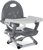 Chicco Booster Seat Pocket Snack Plastik Emniyet Kemeri 15 kg Kapasiteli Tepsili Katlanır Portatif Mama Sandalyesi Gri