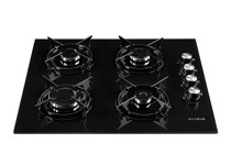 Alveus GLS 640 Siyah Cam 4 Gözlü Gazlı Ankastre Ocak
