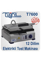 Tuğra J460 12 Dilim Döküm 900 W Gri Tost Makinesi