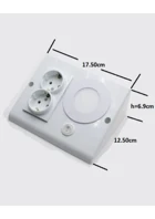 Beyaz Tezgah Altı Priz - 2'li - 3 Watt Led Spot Ve Anahtarlı 1 Adet