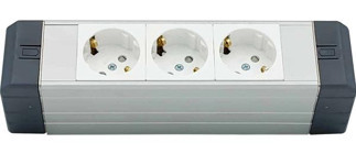 Amp Yatay Donatılmış Alüminyum Brotik 3'li Blok Priz