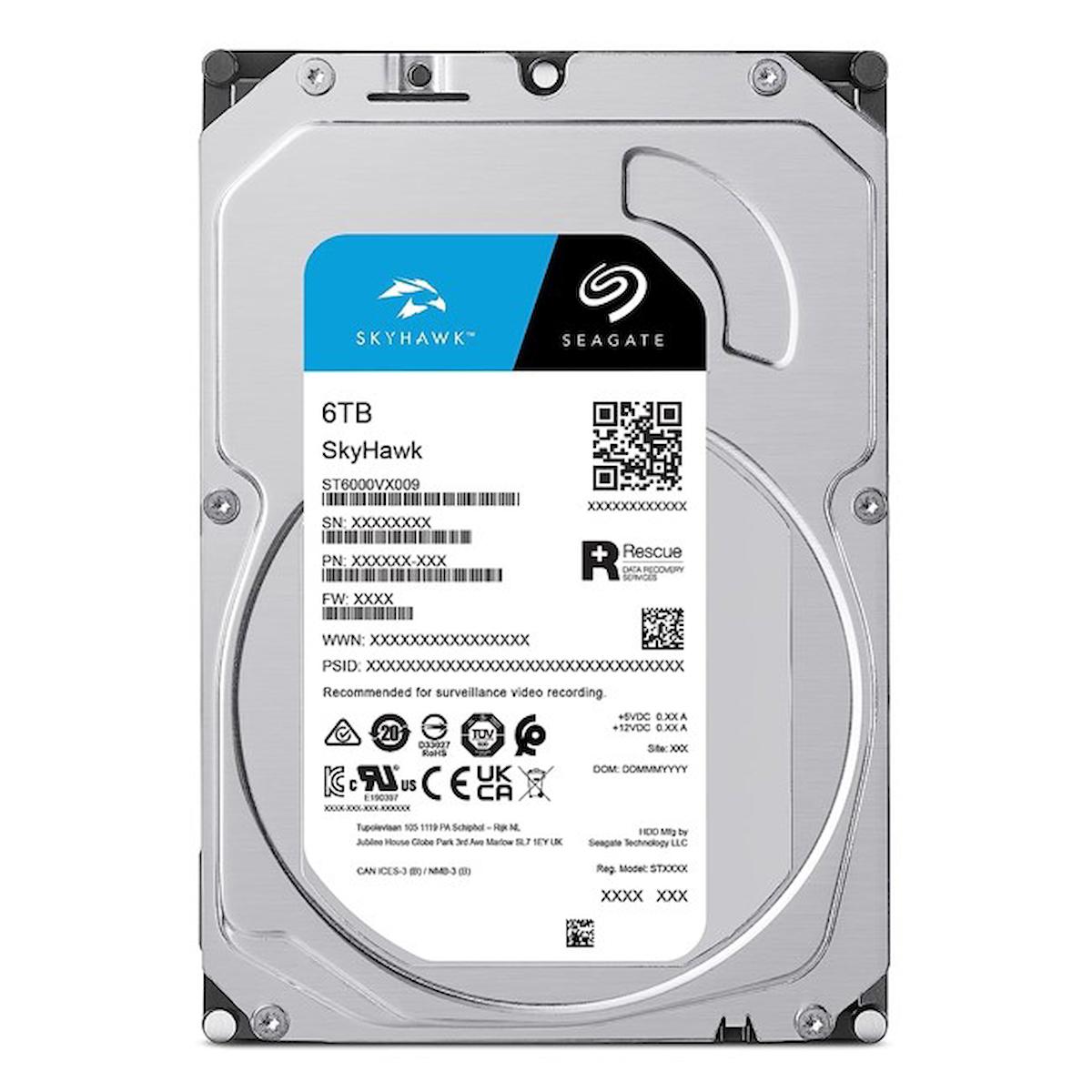 Seagate Skyhawk ST6000VX009 6 TB 3.5 inç 256 MB SATA 3.0 Güvenlik Kamerası Harddisk