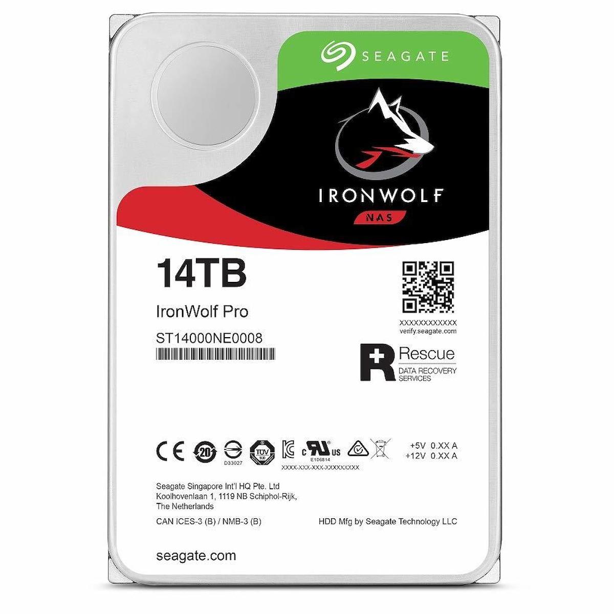 Seagate Ironwolf Pro ST14000NE0008 14 TB 3.5 inç 7200 RPM 256 MB SATA 3.0 Nas Harddisk