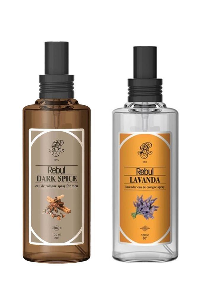 Rebul Dark Spice - Lavanta Cam Şişe Kolonya 100 ml 2'li