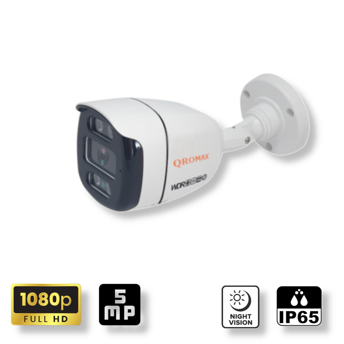 Qromax 4204 Ethernet Mini 1 Kameralı 360 Derece Dönen Gece Görüşlü İç Dış Mekan Kablolu Güvenlik Kamerası