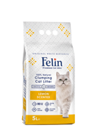 Felin Limon Kokulu Topaklanan İnce Taneli Bentonit Kedi Kumu 5 lt