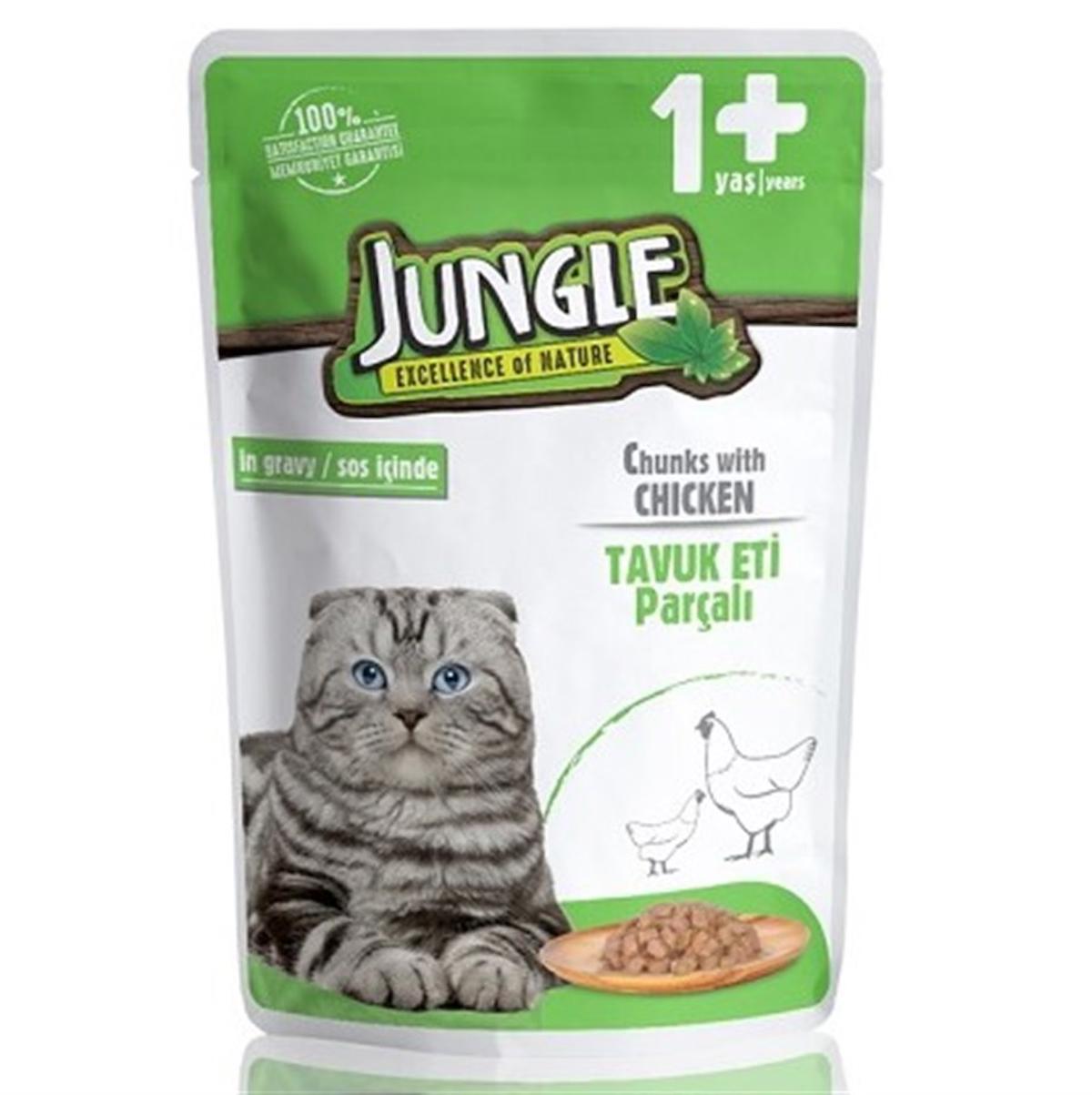 Jungle Excellence Of Nature Tavuklu Yetişkin Yaş Kedi Maması 24x100 gr