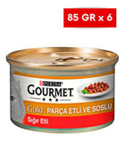 Purina Gold Sığır Etli Parça Etli Soslu Yetişkin Yaş Kedi Maması 6x85 gr