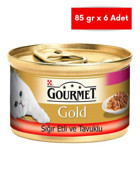 Purina Gold Tavuklu ve Sığır Etli Yetişkin Yaş Kedi Maması 6x85 gr