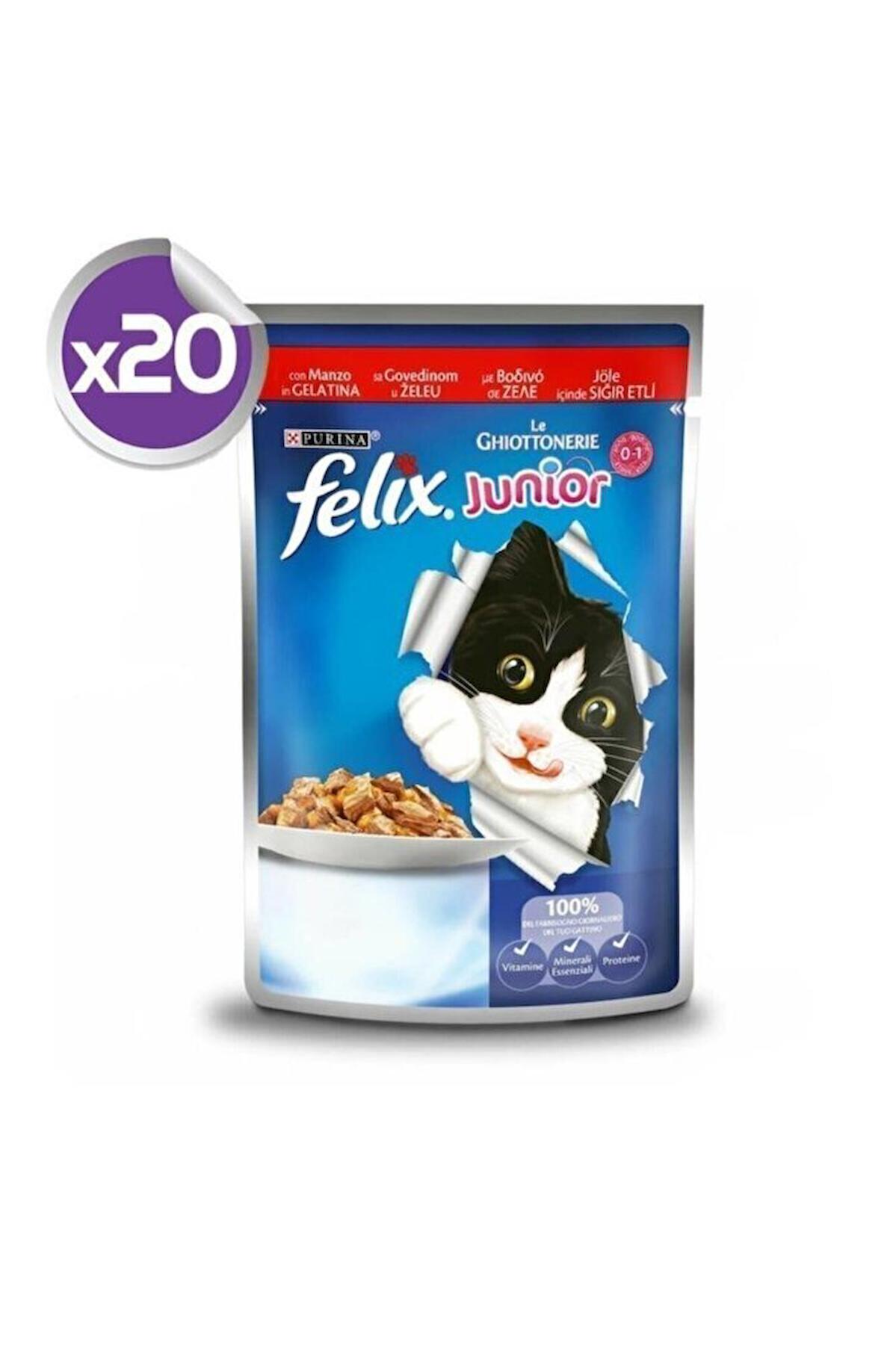Felix Ghiottonerie Sığır Etli Yavru Yaş Kedi Maması 20x100 gr
