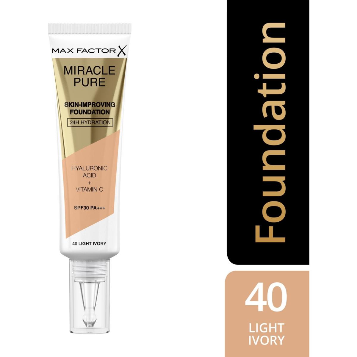 Max Factor Miracle Pure 40 Light Ivory Likit Serum Fondöten 30 ml