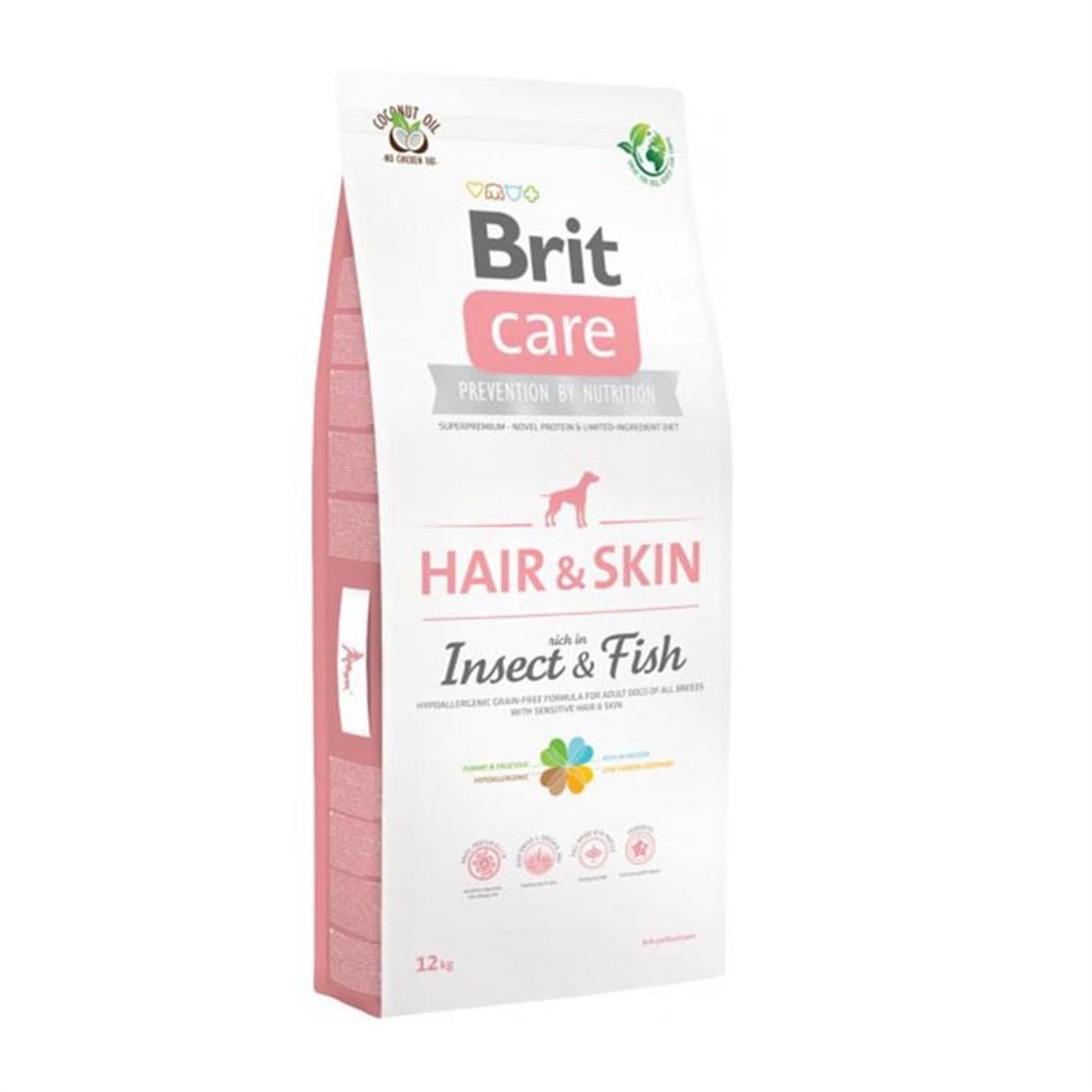 Brit Care Hair&Skin Balıklı ve Böcekli Tüm Irklar Yetişkin Kuru Köpek Maması 12 kg
