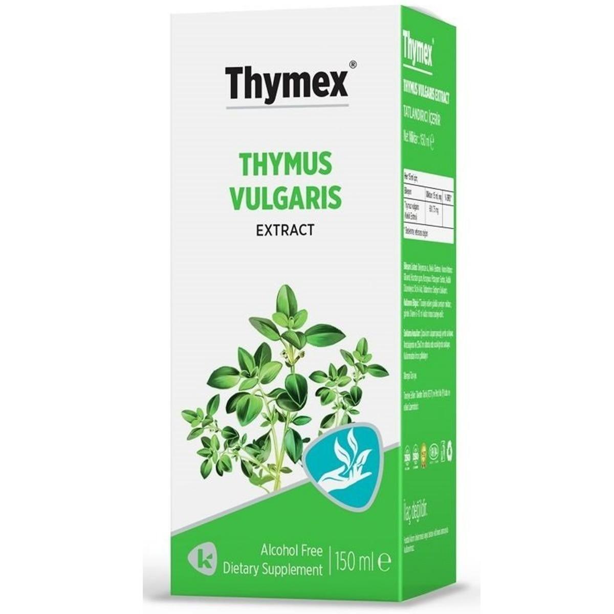 Thymex Thymus Vulgaris Sade Yetişkin Bitkisel Besin Desteği 150 ml