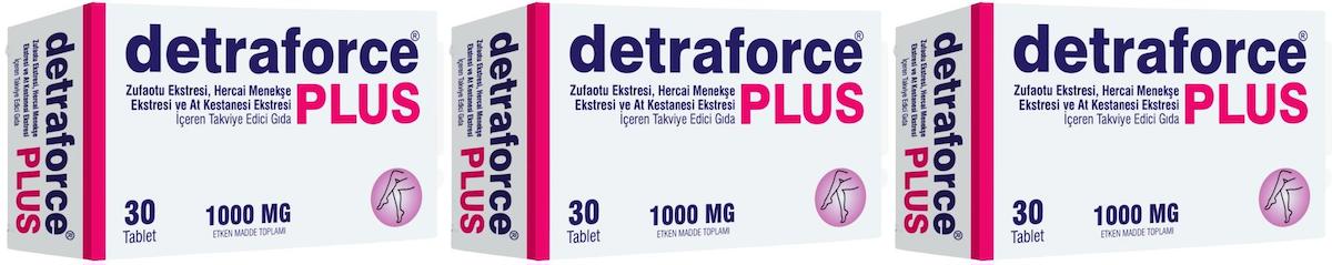 Force Nutrition Detraforce Plus Aromasız Yetişkin Bitkisel Besin Desteği 3x30 Tablet