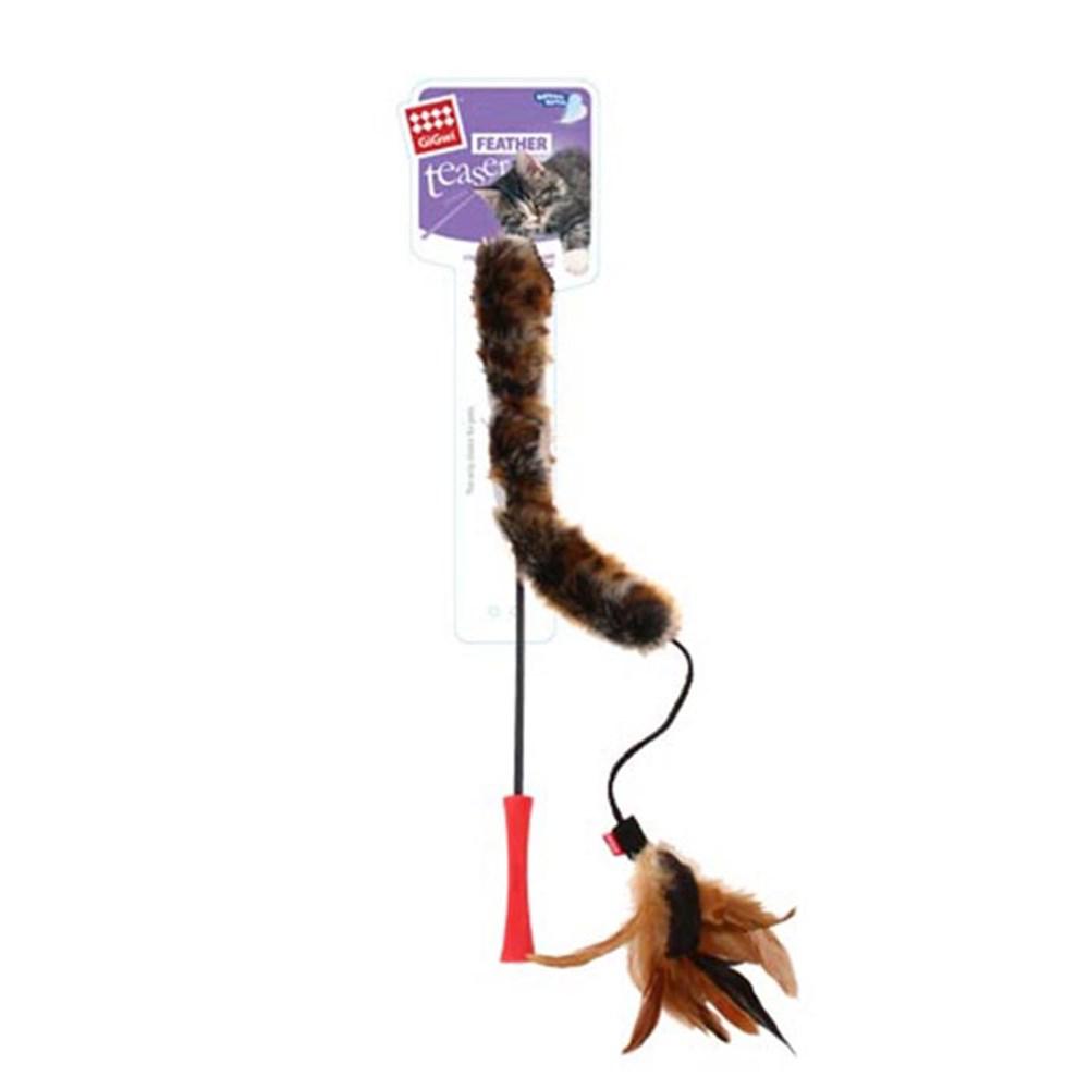 Gigwi Feather Teaser Hareketli Tüylü Yakalama Yavru-Yetişkin Olta Kedi Oyuncağı