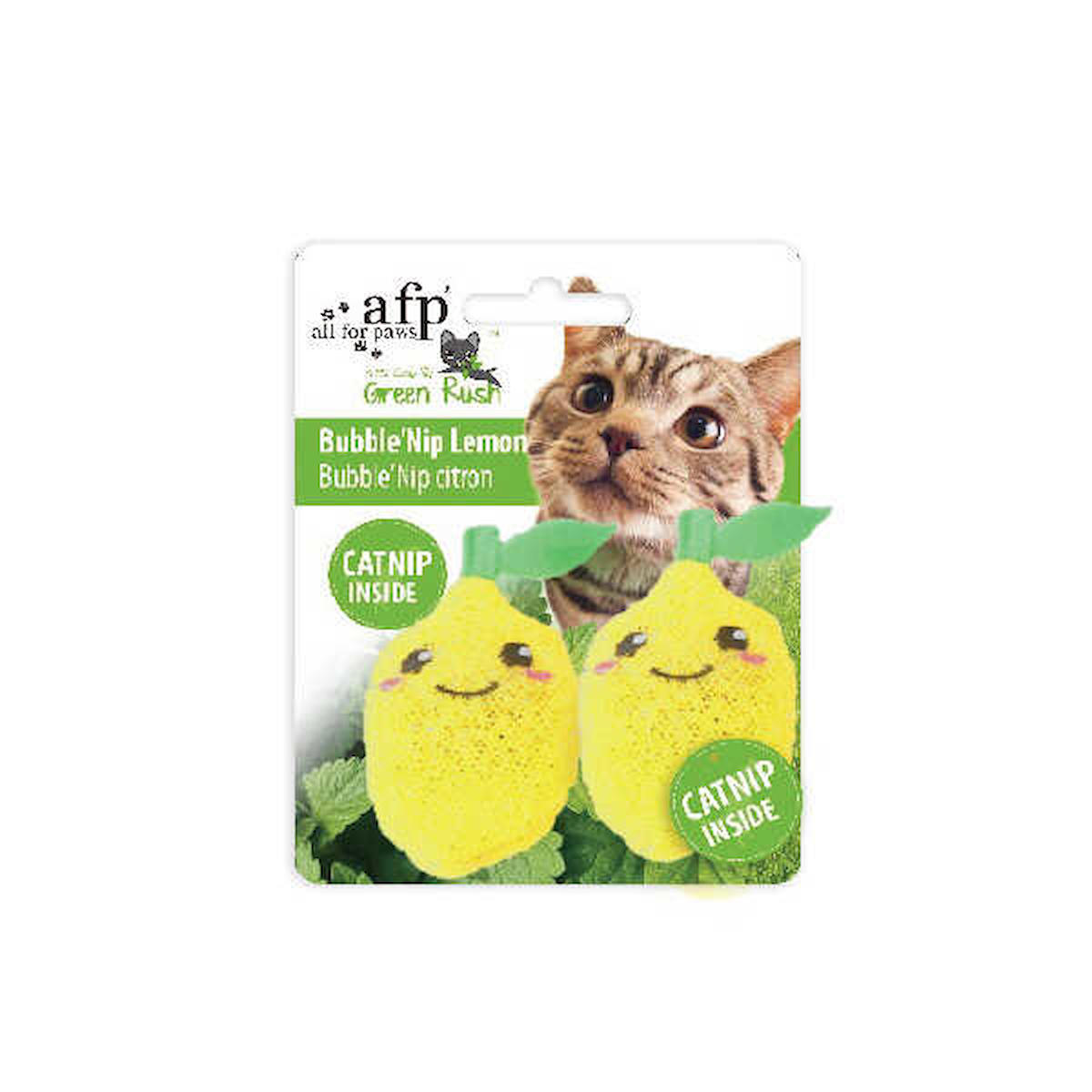 Afp Green Rush Kedi Otlu Peluş Isırma Yavru-Yetişkin Limon Kedi Oyuncağı
