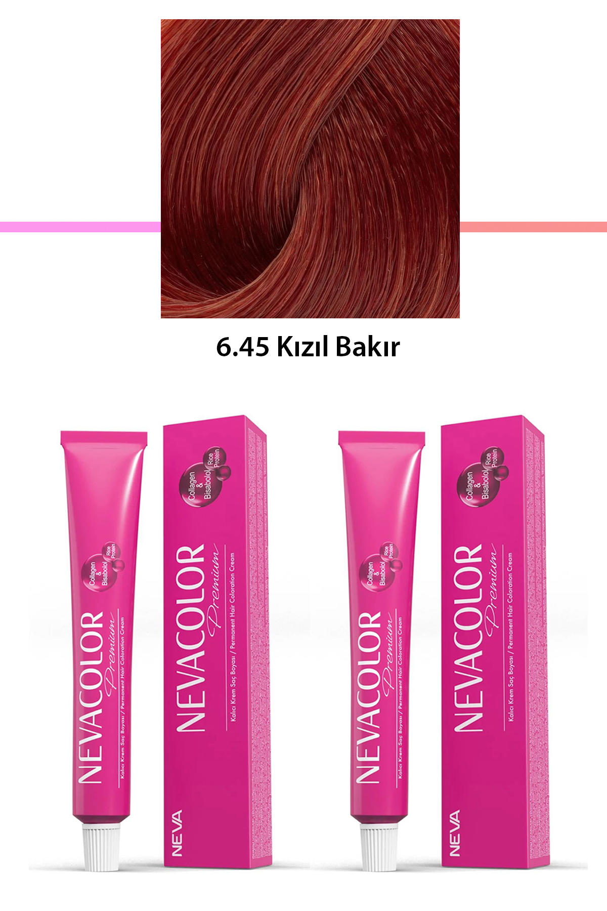 Nevacolor 6.45 Kızıl Bakır Organik Krem Saç Boyası 50 gr