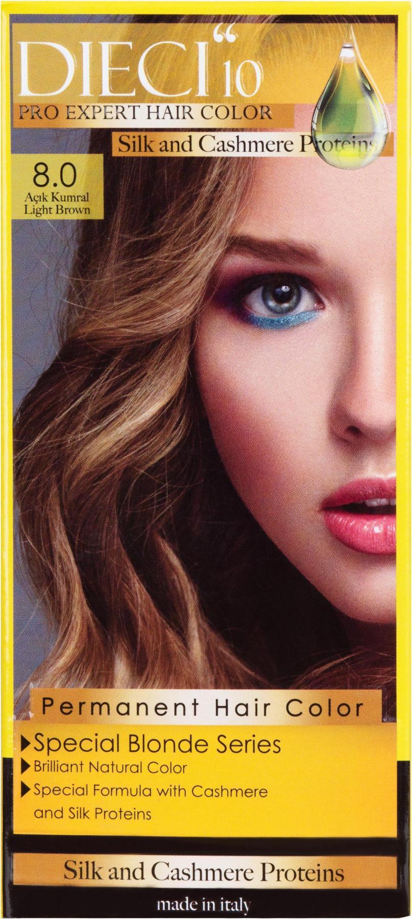 Dieci 8.0 Açık Kumral Krem Saç Boyası 60 ml