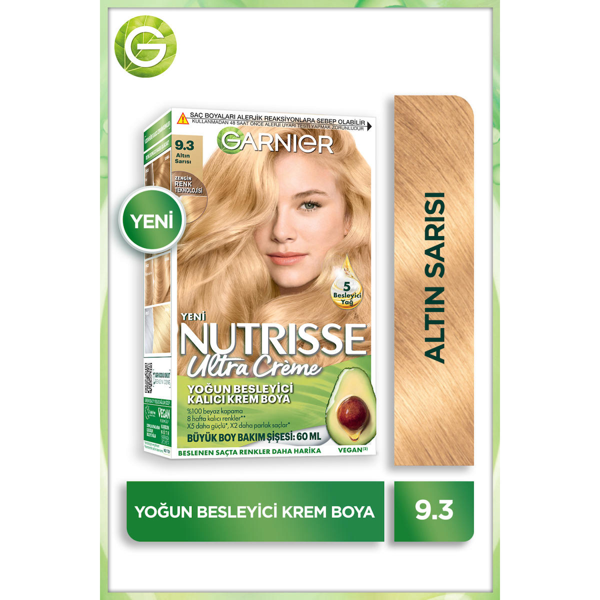 Garnier 9.3 Altın Sarı Vegan Krem Saç Boyası 60 ml