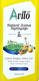 Avilo Natürel Polifenolsüz Soğuk Sıkım Olgun Hesap Teneke Sızma Zeytinyağı 5 lt