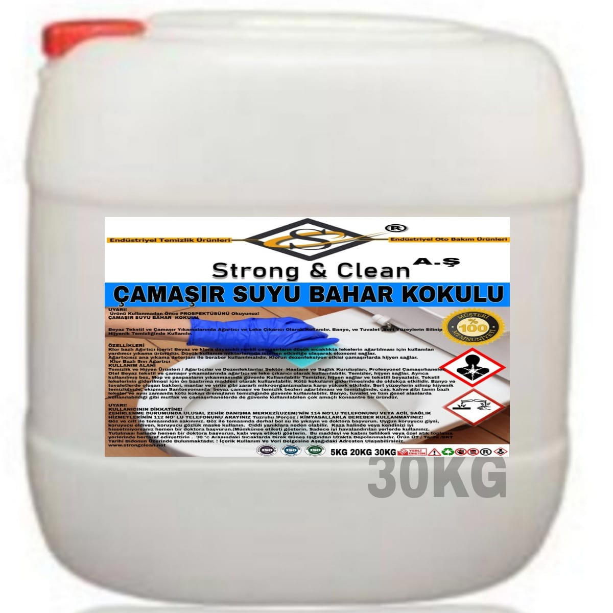 Strong & Clean Aromatik Kokulu Sıvı Çamaşır Suyu 30 kg