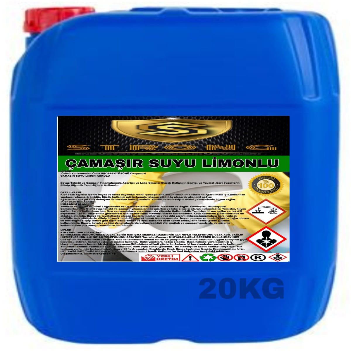 Strong Limon Kokulu Sıvı Çamaşır Suyu 20 kg