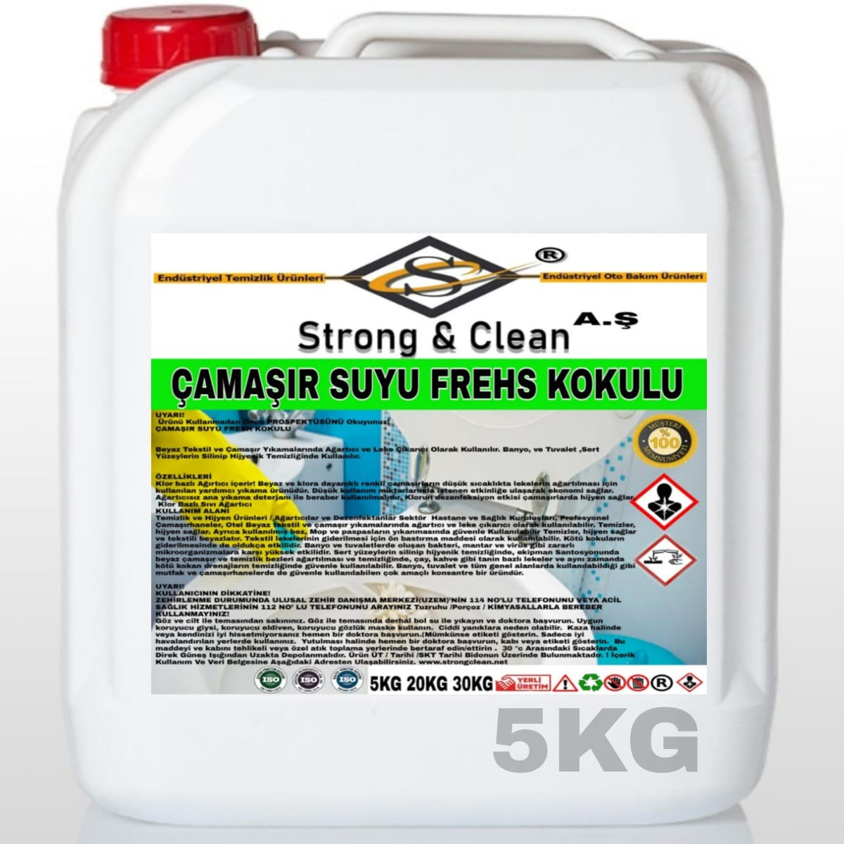 Strong & Clean Fresh Kokulu Beyazlar İçin Sıvı Çamaşır Suyu 5 kg