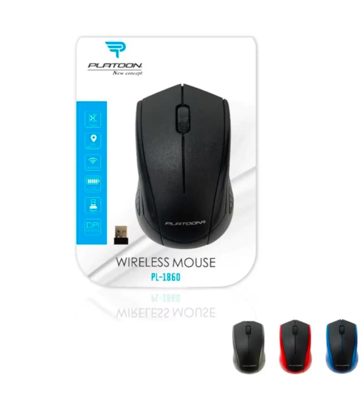 Platoon Pl-1860 Kablosuz Siyah Optik Mouse