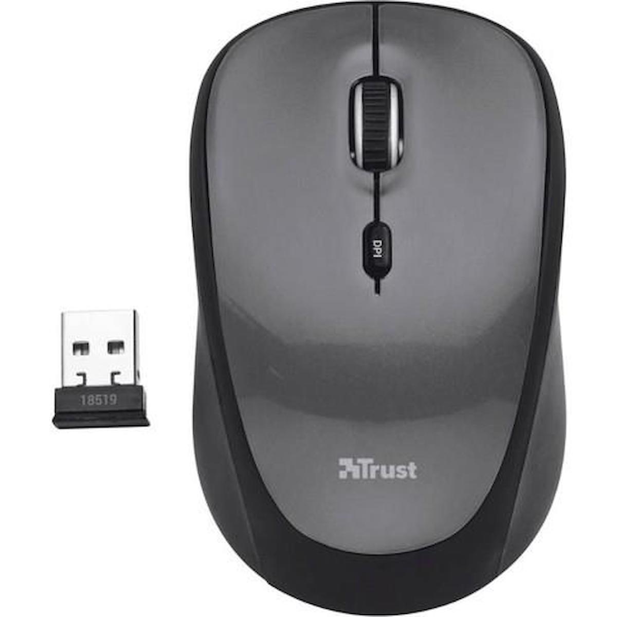 Trust 24549 Sessiz Ergonomik Kablosuz Siyah Optik Mouse