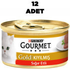 Purina Gourmet Gold Kıyılmış Sığır Etli Yetişkin Yaş Kedi Maması 12x85 gr