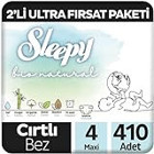 Sleepy Bio Natural 4 Numara Organik Cırtlı Bebek Bezi 2x410 Adet
