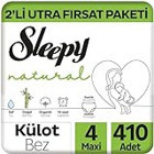 Sleepy Natural 4 Numara Organik Külot Bebek Bezi 2x410 Adet
