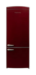Vestel NFK52211 Çift Kapılı No Frost 471 lt Retro Bordo Buzdolabı