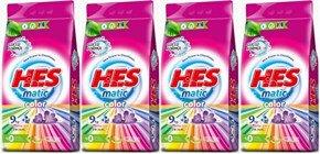 Hes Matik Renkliler İçin 288 Yıkama Toz Deterjan 4x9 kg
