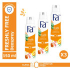 Fa Freshly Free Sprey Kadın Deodorant 3x150 ml