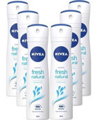 Nivea Fresh Natural Sprey Kadın Deodorant 6x150 ml