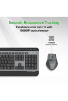 Promate Procombo-9 Ergonomik Gri Kablosuz Klavye Mouse Seti