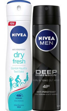 Nivea Dry Fresh-Deep Dimension Sprey Unisex Deodorant 2x150 ml